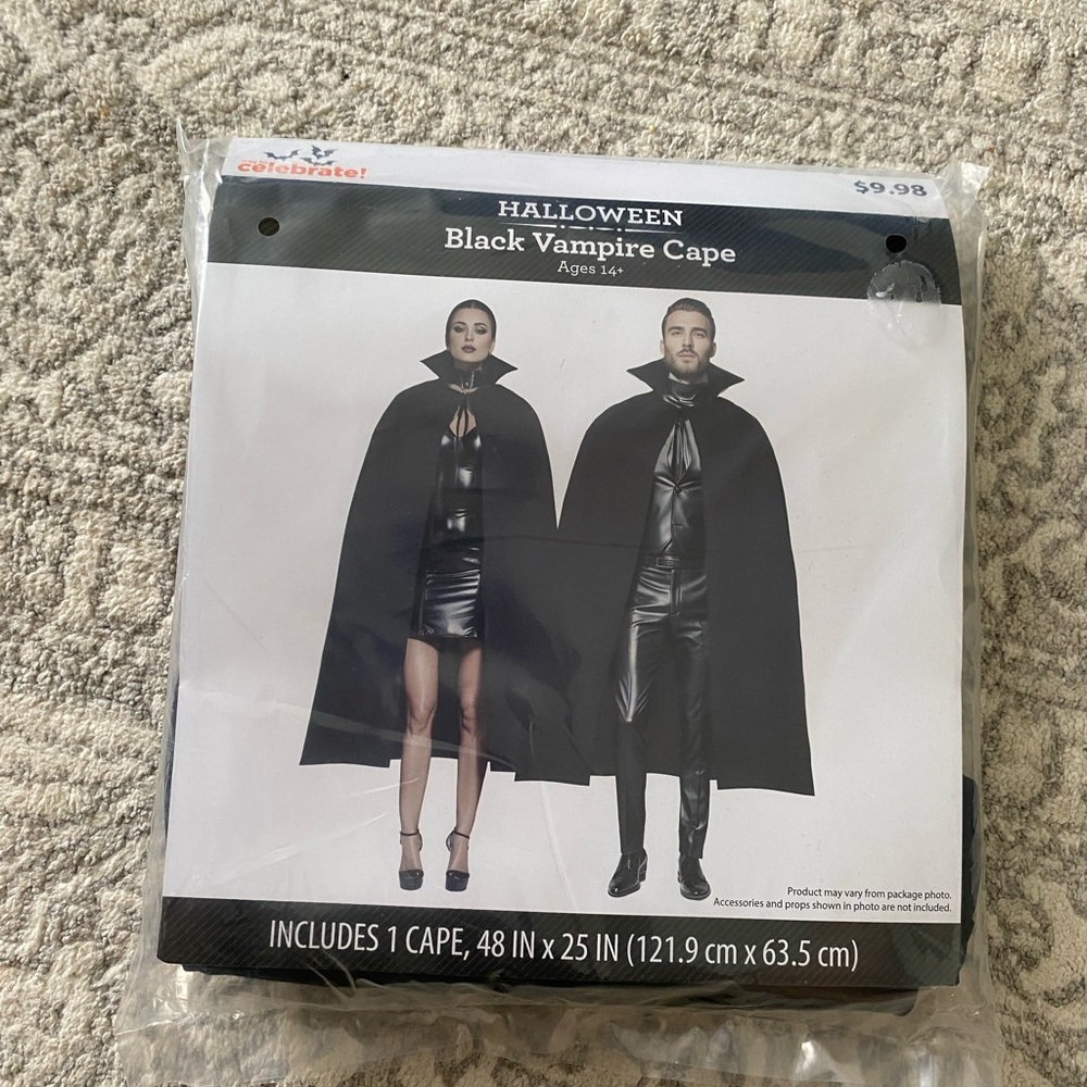 Black Vampire Cape for Adults